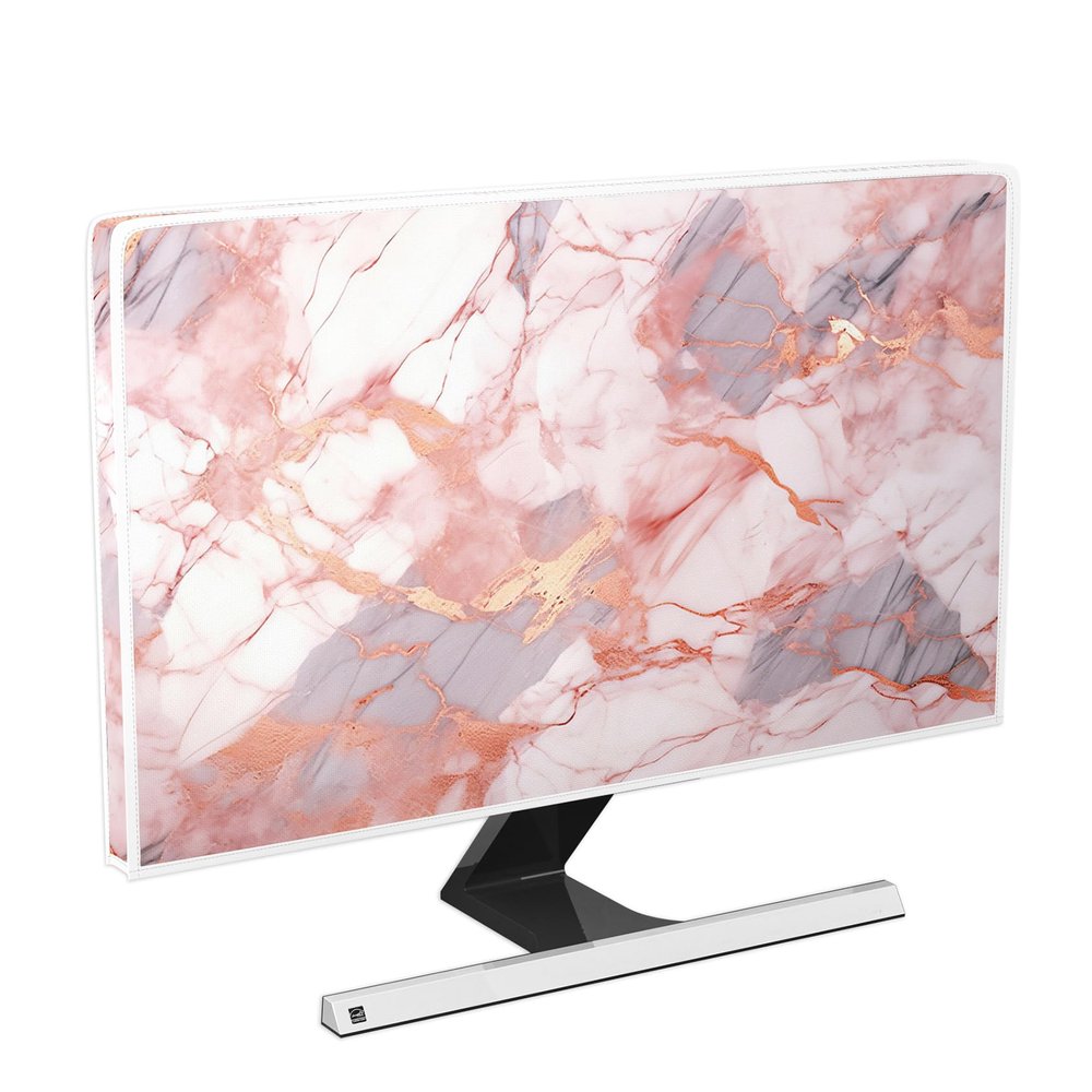 Baocicco Waterproof Weatherproof Television Cover 40, 41, 4243 Inch Anti-Static Dustproof Protective Full Body Cover for TV Screen Sleeve Compatible with Television LED LCD OLED TVsPink Marble