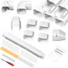 3" 10Ft Mini Split Line Set Cover,Minisplit Lineset Cover Kit with Flexible Duct,White PP Decorative Paintable Kit for Mini Split, Air Conditioner, Central AC, HVAC and Heat Pumps,with Instruction view 1