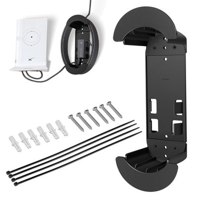 DearChan Starlink Ethernet Cable Caddy - 2-in-1 StarLink Router Wall Mount Bracket for Starlink Gen 2, Gen 3, HP - Organizes Ethernet Adapter & 150ft Cable for Home, RV, Boat (Black)