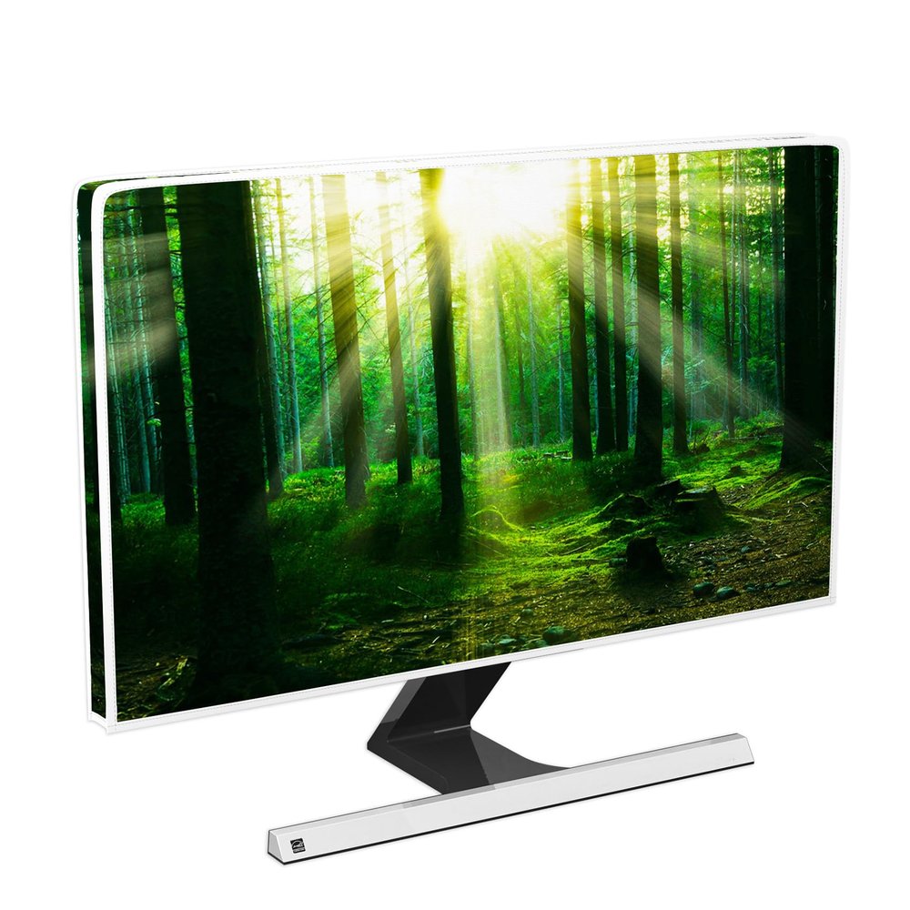Baocicco Sunlight Forest Screen TV Dust Cover 50, 51, 52 Inch Landscape Trees Scenery Waterproof Weatherproof LCD LED Dust Covers Protective Screen Full Body Cover for TV Decorations