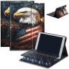 AIRWEE Keyboard Case for iPad Air 11 inch (M3/M2, 2025/2024) & for iPad Air 5th/4th Gen 10.9" with Detachable Bluetooth, Durable PU Leather MultiAngle Stand Protective Case, American Flag Eagle view 1