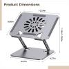 Adjustable Desk Riser With Laptop Cooling Fan, Ergonomic Stand For Tablets And Laptops, Compatible With 10-17 Inch, Usb Cooling Pad, Carbon Steel Construction view 2