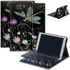 AIRWEE Keyboard Case for iPad Air 11 inch (M3/M2, 2025/2024) & for iPad Air 5th/4th Gen 10.9" with Detachable Bluetooth, Durable PU Leather MultiAngle Stand Protective Case, Flower Dragonfly view 1