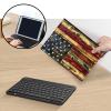 AIRWEE Keyboard Case for iPad Air 11 inch (M3/M2, 2025/2024) & for iPad Air 5th/4th Gen 10.9" with Detachable Bluetooth, Durable PU Leather MultiAngle Stand Protective Case, Woodgrain Flag view 3
