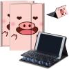 AIRWEE Keyboard Case for iPad Air 11 inch (M3/M2, 2025/2024) & for iPad Air 5th/4th Gen 10.9" with Detachable Bluetooth, Durable PU Leather MultiAngle Stand Protective Case, Cute Pink Pig view 1