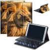 Bluetooth Keyboard Case for iPad 10.2 (7th/8th/9th Gen, 2019/2020/2021), Detachable Wireless Keyboard Cover with MultiAngle Stand, PU Leather Protective Case for iPad 10.2", African Lion view 1