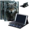 AIRWEE Keyboard Case for iPad Air 11 inch (M3/M2, 2025/2024) & for iPad Air 5th/4th Gen 10.9" with Detachable Bluetooth, Durable PU Leather MultiAngle Stand Protective Case, Wolf view 1
