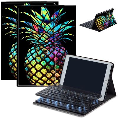 AIRWEE Keyboard Case for iPad Air 11 inch (M3/M2, 2025/2024) & for iPad Air 5th/4th Gen 10.9" with Detachable Bluetooth, Durable PU Leather MultiAngle Stand Protective Case, Pineapple
