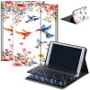 AIRWEE Keyboard Case for iPad Air 11 inch (M3/M2, 2025/2024) & for iPad Air 5th/4th Gen 10.9" with Detachable Bluetooth, Durable PU Leather MultiAngle Stand Protective Case, Bird and Flowers view 1