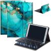 AIRWEE Keyboard Case for iPad Air 11 inch (M3/M2, 2025/2024) & for iPad Air 5th/4th Gen 10.9" with Detachable Bluetooth, Durable PU Leather MultiAngle Stand Protective Case, Cyan Marble view 1