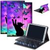 AIRWEE Keyboard Case for iPad Air 11 inch (M3/M2, 2025/2024) & for iPad Air 5th/4th Gen 10.9" with Detachable Bluetooth, Durable PU Leather MultiAngle Stand Protective Case, Cute Cat with Butterfly view 1