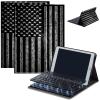 AIRWEE Keyboard Case for iPad Air 11 inch (M3/M2, 2025/2024) & for iPad Air 5th/4th Gen 10.9" with Detachable Bluetooth, Durable PU Leather MultiAngle Stand Protective Case, Black Flag view 1