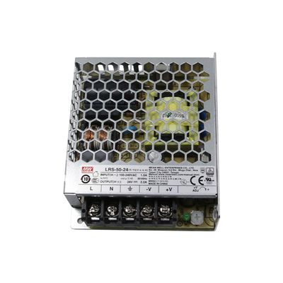 LRS-50-24 50W Industrial Power Supply - 24V, 90% Efficiency, 85-264VAC Input, 1U Low Profile, AC to DC Converter