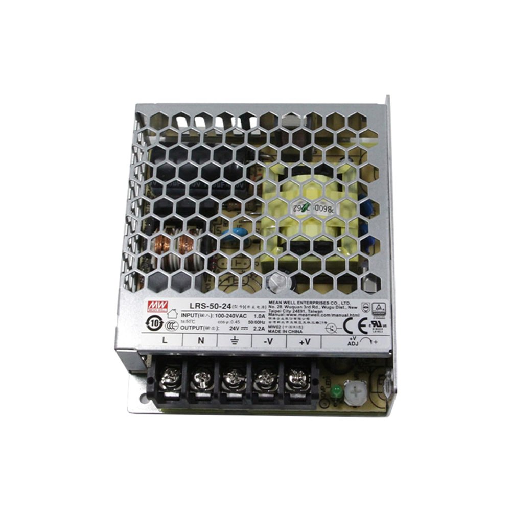 LRS-50-24 50W Industrial Power Supply - 24V, 90% Efficiency, 85-264VAC Input, 1U Low Profile, AC to DC Converter