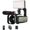 ORDRO 4K Video Camera AX65 Optical Camcorder-3.5'' IPS Touch Screen 12X Optical Zoom Vlogging Camera for LiveStreaming with WiFi, Microphone, LED Light, 64G Card, 2 Batteries view 1