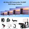 ORDRO 4K Video Camera AX65 Optical Camcorder-3.5'' IPS Touch Screen 12X Optical Zoom Vlogging Camera for LiveStreaming with WiFi, Microphone, LED Light, 64G Card, 2 Batteries view 3