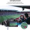 ORDRO 4K Video Camera AX65 Optical Camcorder-3.5'' IPS Touch Screen 12X Optical Zoom Vlogging Camera for LiveStreaming with WiFi, Microphone, LED Light, 64G Card, 2 Batteries view 4