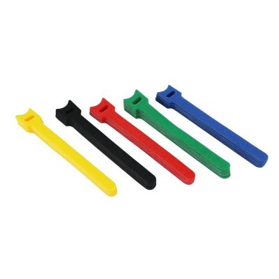 Reusable Cable Ties Releasable Colored Nylon Hook Loop Wrap Zip Bundle Bandage T-Type Cable Tie Wire-Random Color-12X100Mm 100Pcs