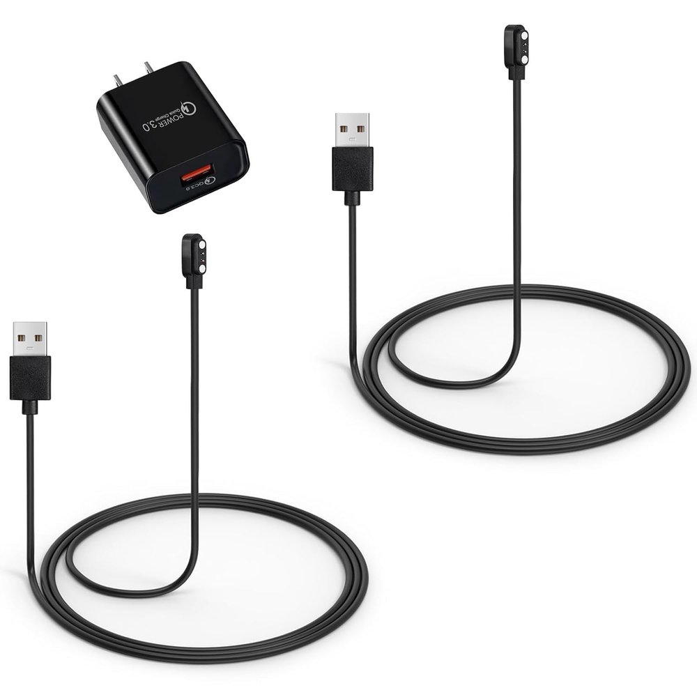 2-Pack Dog Bark Collar Charger for FAFAFROG Training Collar, Magnetic USB Charging Cable with Power Adapter