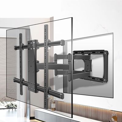 GZHENMZ Articulated TV Wall Mount - TV Wall Mount - for 55-90 Inch Flat Curved LED LCD Screens, Tilting and Rotating Support, Resistant Up to 70Kg, Max 800x600mm