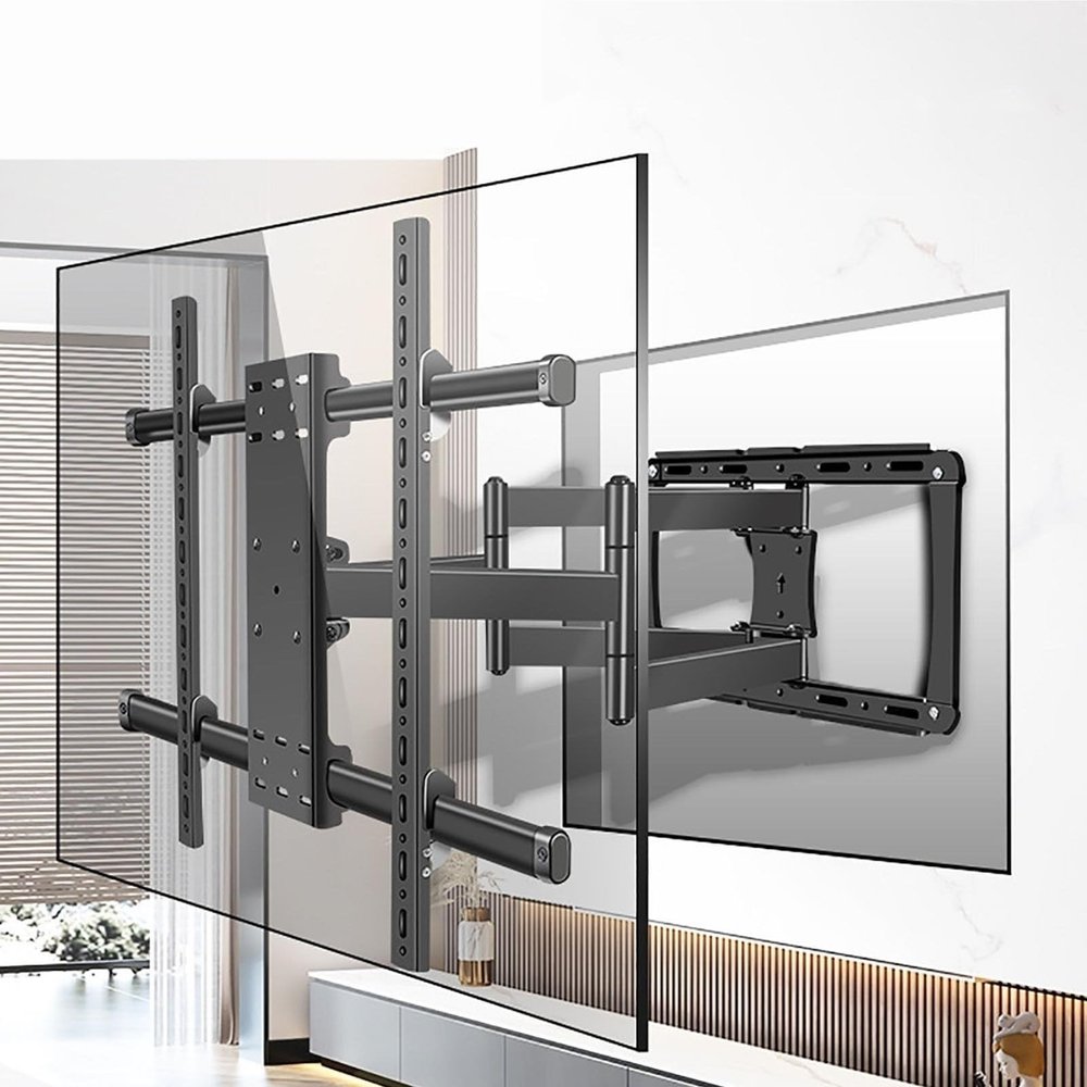 GZHENMZ Articulated TV Wall Mount - TV Wall Mount - for 55-90 Inch Flat Curved LED LCD Screens, Tilting and Rotating Support, Resistant Up to 70Kg, Max 800x600mm