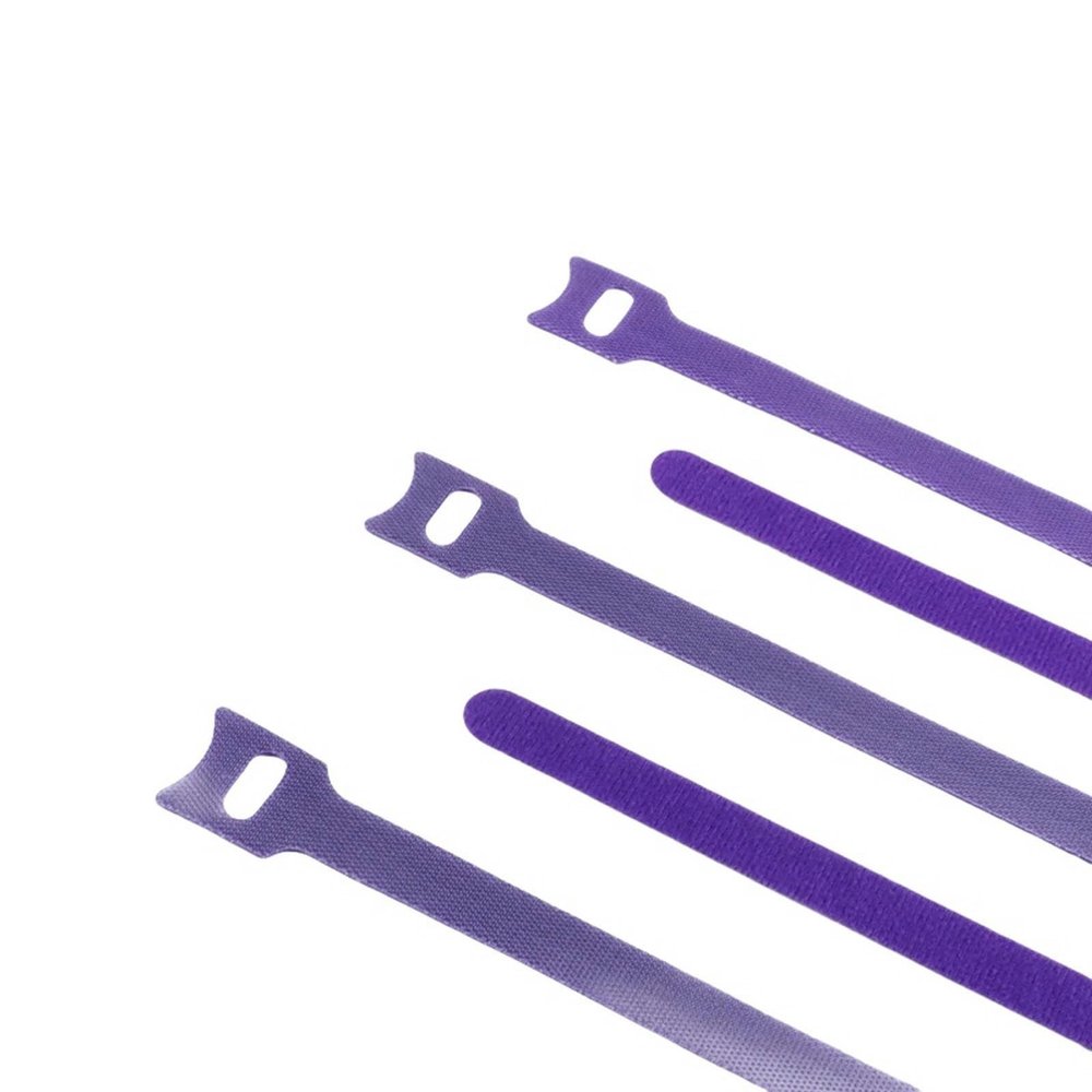 30-100Pcs Releasable Cable Ties Plastics T-Type Nylon Hook Loop Wrap Zip Bundle Fastener Detachable-Purple-200Mm X 50Pcs