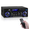 AK50 Amplifier Home Audio, 400W Home 2 Channel Bluetooth 5.0 Power Receivers Amp Subwoofer Output,Mini Speaker FM Radio,USB/SD Card/Aux/Mic in with Echo,Remote Control for Home Theater Stereo System view 1