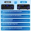 AK50 Amplifier Home Audio, 400W Home 2 Channel Bluetooth 5.0 Power Receivers Amp Subwoofer Output,Mini Speaker FM Radio,USB/SD Card/Aux/Mic in with Echo,Remote Control for Home Theater Stereo System view 2