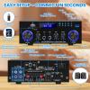 AK50 Amplifier Home Audio, 400W Home 2 Channel Bluetooth 5.0 Power Receivers Amp Subwoofer Output,Mini Speaker FM Radio,USB/SD Card/Aux/Mic in with Echo,Remote Control for Home Theater Stereo System view 3
