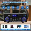 AK50 Amplifier Home Audio, 400W Home 2 Channel Bluetooth 5.0 Power Receivers Amp Subwoofer Output,Mini Speaker FM Radio,USB/SD Card/Aux/Mic in with Echo,Remote Control for Home Theater Stereo System view 4