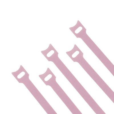 30-100Pcs Releasable Cable Ties Plastics T-Type Nylon Hook Loop Wrap Zip Bundle Fastener Detachable-Pink-150Mm X 30Pcs