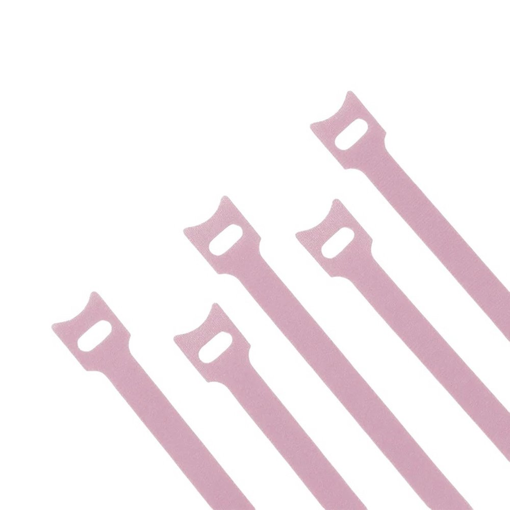 30-100Pcs Releasable Cable Ties Plastics T-Type Nylon Hook Loop Wrap Zip Bundle Fastener Detachable-Pink-150Mm X 30Pcs