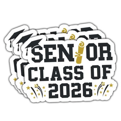 3 Pcs Class of 2026 Stickers, Class of 2026 Decorations, Graduation 2026, 2026 Senior- Stickers for Laptop Water Bottle Phone Car Window Helmet Vinyl Stickers 3 Inches (Normal, 5 inch)