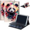 Bluetooth Keyboard Case for Fire Max 11 (13th Gen, 2023 Release), Detachable Wireless Keyboard Cover with Stand, PU Leather Protective Case for Fire Max 11 Tablet 11 Inch, Flower Panda view 1