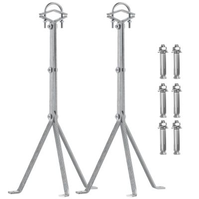 Heavy-Duty Antenna Wall Mount,Windproof Stand Off Wall Mast Mounting Clamps,1 Pair with Expansion Bolts (1 Pair Mount ( 3-Leg + 3-Leg), 26 Inch)