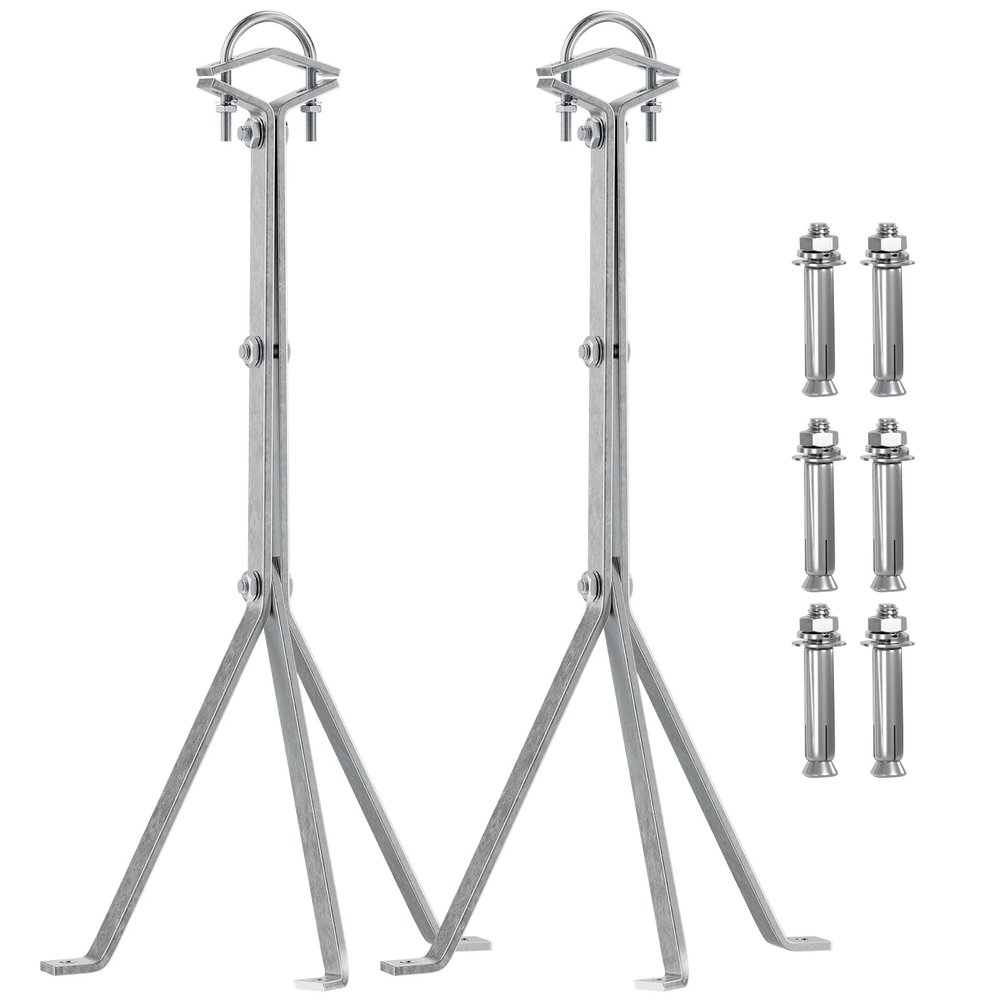 Heavy-Duty Antenna Wall Mount,Windproof Stand Off Wall Mast Mounting Clamps,1 Pair with Expansion Bolts (1 Pair Mount ( 3-Leg + 3-Leg), 26 Inch)