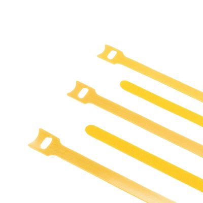 30-100Pcs Releasable Cable Ties Plastics T-Type Nylon Hook Loop Wrap Zip Bundle Fastener Detachable-Yellow-200Mm X 50Pcs