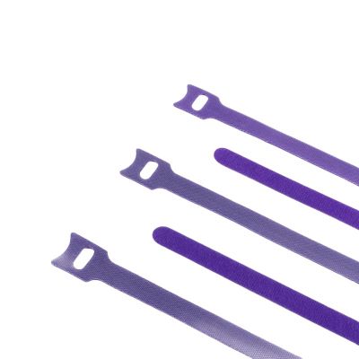 30-100Pcs Releasable Cable Ties Plastics T-Type Nylon Hook Loop Wrap Zip Bundle Fastener Detachable-Purple-250Mm X 30Pcs