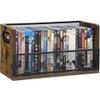 Salajory CD DVD Storage Rack with Handles, Holds 28 DVD or 32 Blu-ray Cases | Portable DVD Case Holder for Desktop, Closet, Video Games, Books & Movies view 1