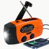 Portable 2000mAh Hand Crank Emergency Solar Panel SOS Weather Radio, Self-Powered 7 NOAA Channels Emergency Radio, WB/AM/FM Radios with Reading Lamp (Orange) view 1