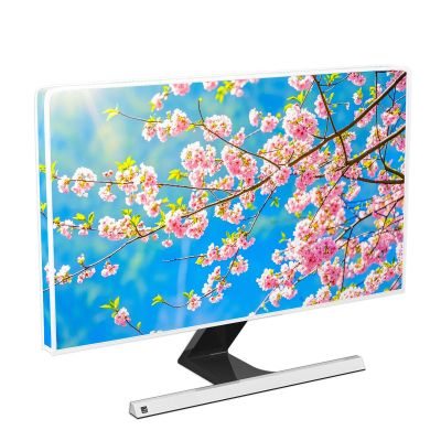 Baocicco Pink Flowers Waterproof 50,51,52 Inch Anti-Static Dustproof LED LCD OLED Spring Summer Floral Nature Botanical Screen TV Covers Sleeve Compatible with Desktop and Home Hanging TV