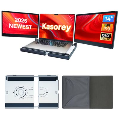 2025 New Upgraded Laptop Screen Extender Portable Monitor,1080P FHD IPS Screen,Monitor Extender for Laptop,Fit for 13-17" Laptops, Plug & Play Compatiable with Wins/Mac/Android/Switch (Detachable 14")