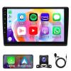 10.1 inch Double Din Car Stereo Radio for Chevy Tahoe Suburban 2007-2014 with Wireless Carplay Android Auto,Android 14 Car Radio Touch Screen with GPS Navigation BT WiFi Mirror Link Backup Camera view 1