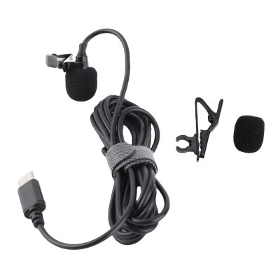 EIMSOAH Lavalier Microphone, USB Type C Wired Lapel Mic, Smartphone Lapel Microphone, for Interview Smartphone Recording Video Online Class Game Live Streaming