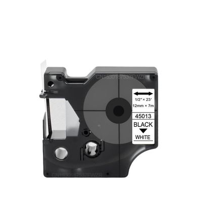 12mm 45013 Compatible Label Tape Black On White Adhesive Replacement for LW 160 280 Label Maker D1 Tape