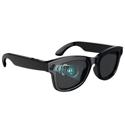 AI Translation Glasses with Camera 8MP Smart Glasses with Earbuds Music Control Open Ear Speaker Wide Angle Photography for Outdoor Cycling Meeting Travel