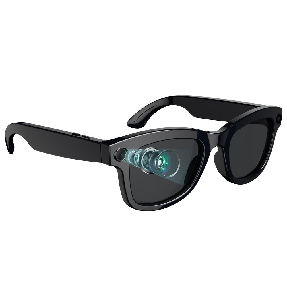 AI Translation Glasses with Camera 8MP Smart Glasses with Earbuds Music Control Open Ear Speaker Wide Angle Photography for Outdoor Cycling Meeting Travel