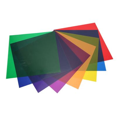 QANYEGN Color Correction Gel Light Filter, Transparent Colour Filter Film, Color Correction Gel Filter for Film Production, Video Shoots, Stage Lighting (8 PCS)