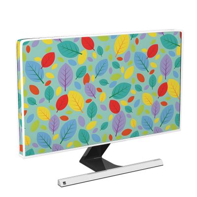 Baocicco Multicolored Leaf Waterproof Screen TV Dust Cover 58,59,60 Inch Fashion Leaves Botanical Television Cover Anti-Static Dustproof Protective Covers for Desktop TVs Hanging TV Protector
