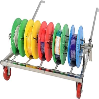 5 Roll Cable Rack Wire Reel Rack Stand With Wheels - Cable Dispenser Conduit Display And Storage For Ribbon Wire, Filament, Automotive Wire